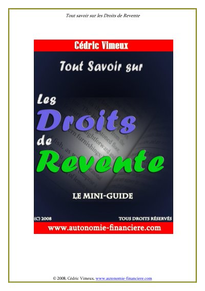 Tout Savoir sur les Droits de Revente